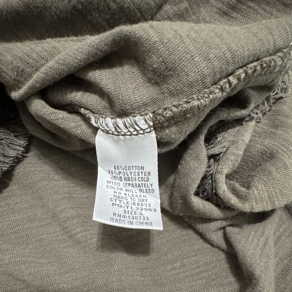 Umgee Green Lagenlook Drop Sleeve Tunic Top Fringe Trim Detail Size Large - Picture 6 of 7